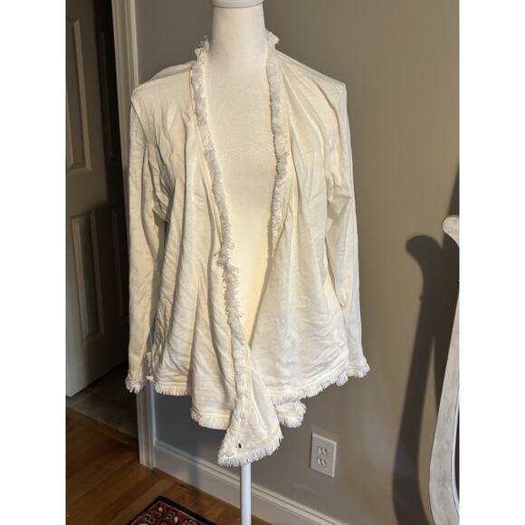Spartina 449 ivory Pearl White open front Clara Convertible cardigan ladies L - Picture 1 of 2